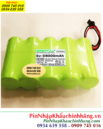 Pin sạc 6v-D8000mAh, Pin sạc NiMh 6v-D8000mAh, Pin GREPOW 6v-D8000mAh chính hãng